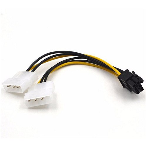 Cablu de alimentare 2x Molex 3pin la PCIEx 6pin, lungime 15cm, HOPE R