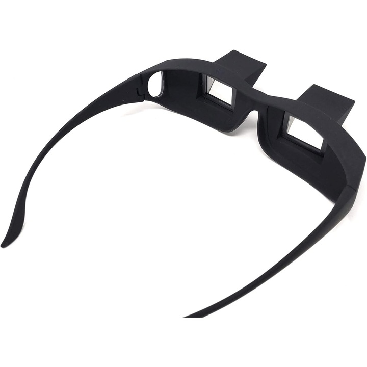 Ochelari de citit cu prisma, AMRINUGL, design negru, lentile cu oglinda, ajustabili, pentru utilizare cu ochelari de vedere