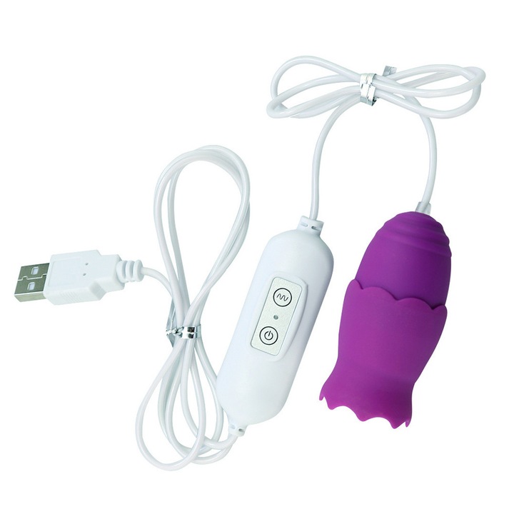 Csiklóvibrátor, szilikon, hosszú nyelves kialakítás, lila, vízálló