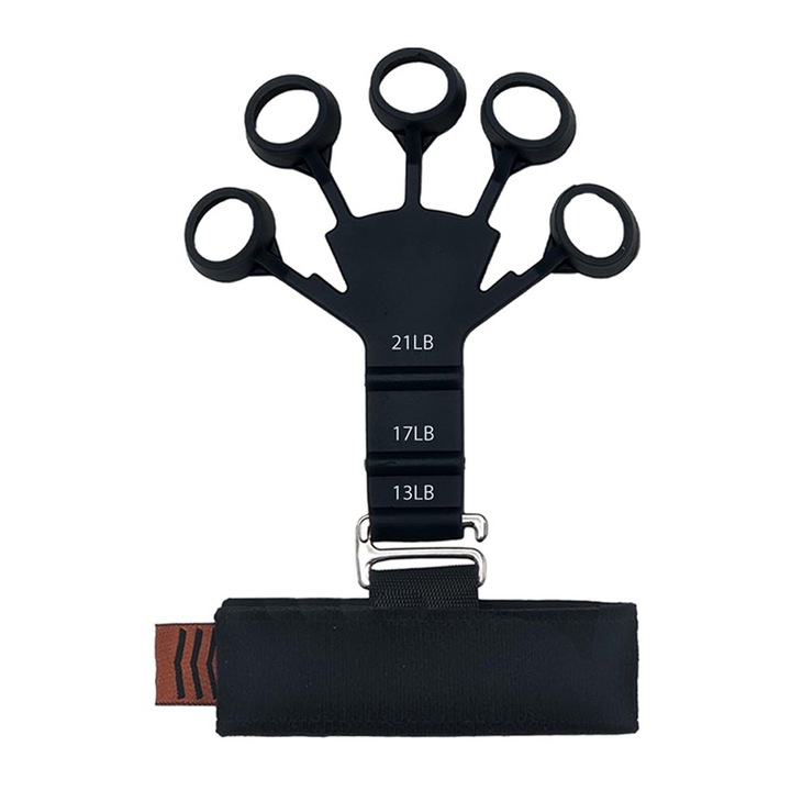 Тренажор за пръсти, 6 нива на съпротивление, Черен