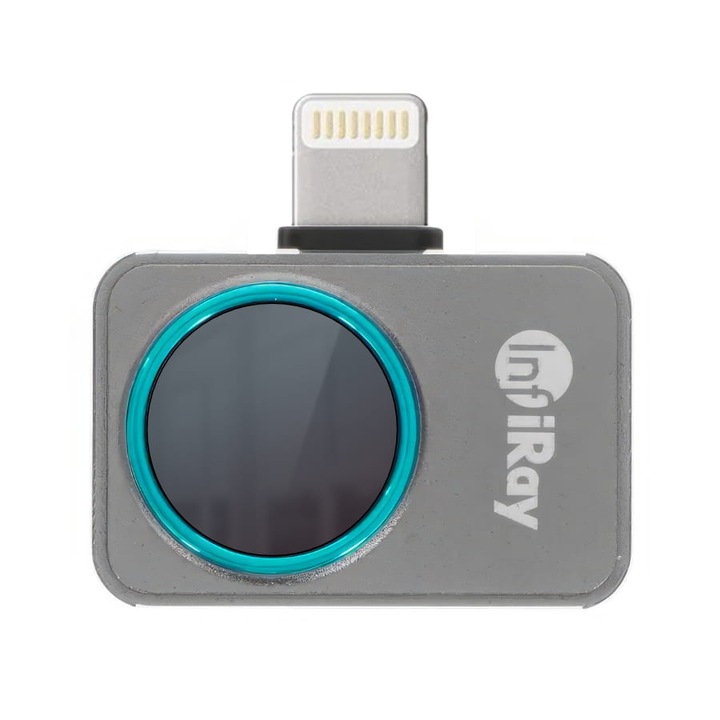 Camera de termoviziune InfiRay P2 Pro pentru telefon Apple iPhone si iPad, conector Lightning, rezolutie profesionala 256x192, lentila macro, masurare -20 la 550°C, inspectii termice, electrice, HVAC, auto, constructii, service IT