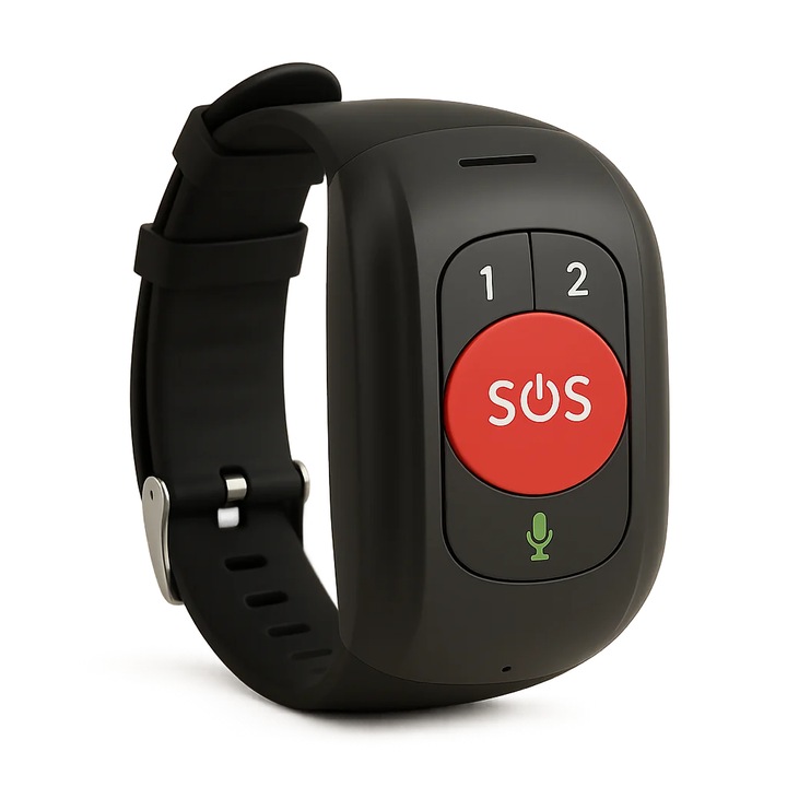 Bratara Smartwatch V48C pentru Seniori, cu Localizare GPS, Buton Panica SOS, Apel 4G, Senzor de Cadere, Monitorizare Tensiune Arteriala, Puls, Temperatura, Pedometru, Rezistent la Apa IP67, Fara Abonament