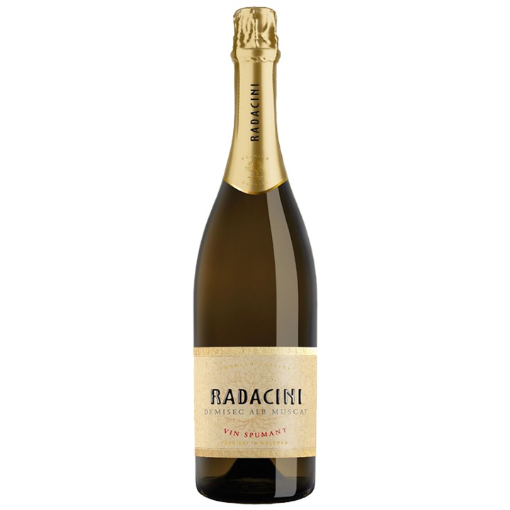 Vin spumant alb demisec, Radacini Muscat, 0.75 l sgr