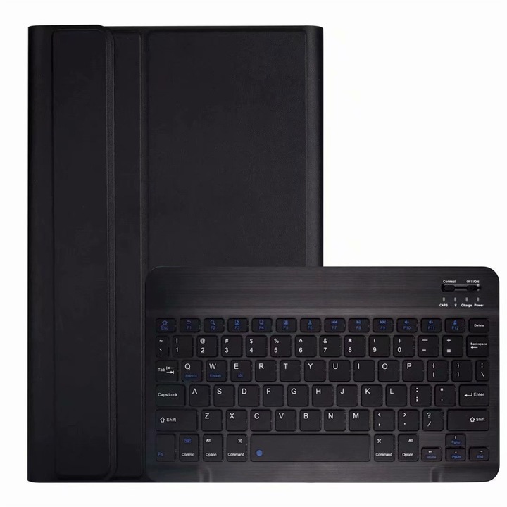 Husa cu tastatura Bluetooth magnetica pentru Samsung Galaxy Tab A8/A22, tastatura detasabila, husa din PU cu carcasa din policarbonat, 3 unghiuri de vizionare, negru, 0805BM-BST3066799