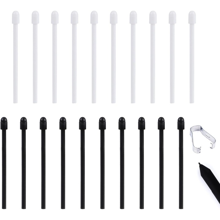 Tartalék hegyek EMAGFP-BST3196622-A stylushoz, kompatibilis a Remarkable 2 Maker Stylus-szal, 10 darab, fehér/fekete, szétszerelő eszközzel