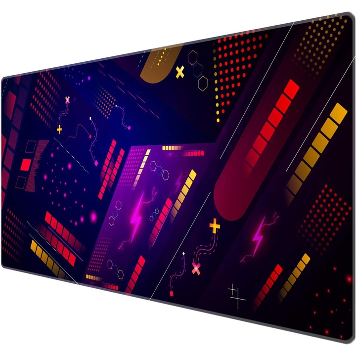 Nagy méretű gaming egérpad 90x40x0.3cm fekete csúszásgátló varrott élekkel