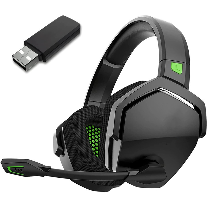 Vezeték nélküli Gamer Fejhallgató, 3D Hangzás, Zajszűrés, többszínű, PS5-höz, PS4-hez, PC-hez