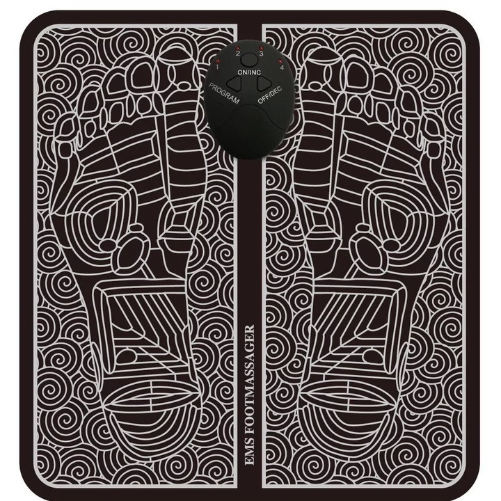 Масажор за крака, 9 интензитета, 6 режима, сгъваем, черен