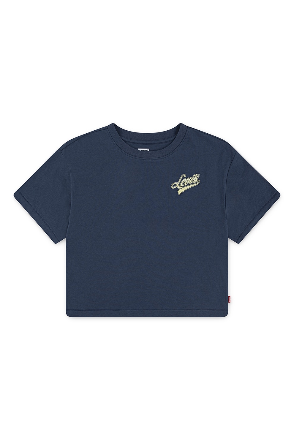 Levi's, Tricou cu detaliu cu broderie logo, Crem, Bleumarin, 140 CM