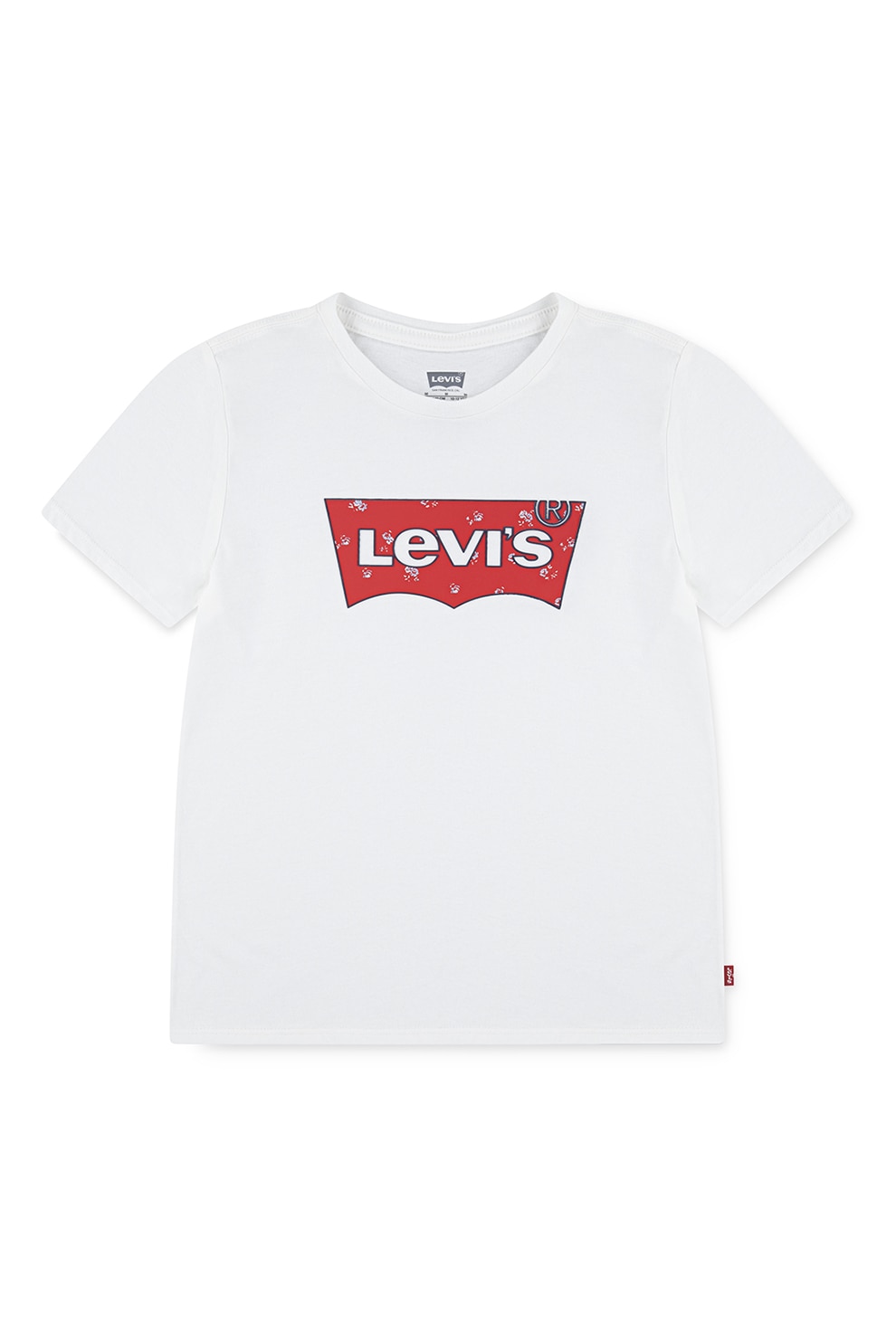 Levi's, Tricou cu imprimeu logo frontal, Rosu, Alb optic, 128 CM