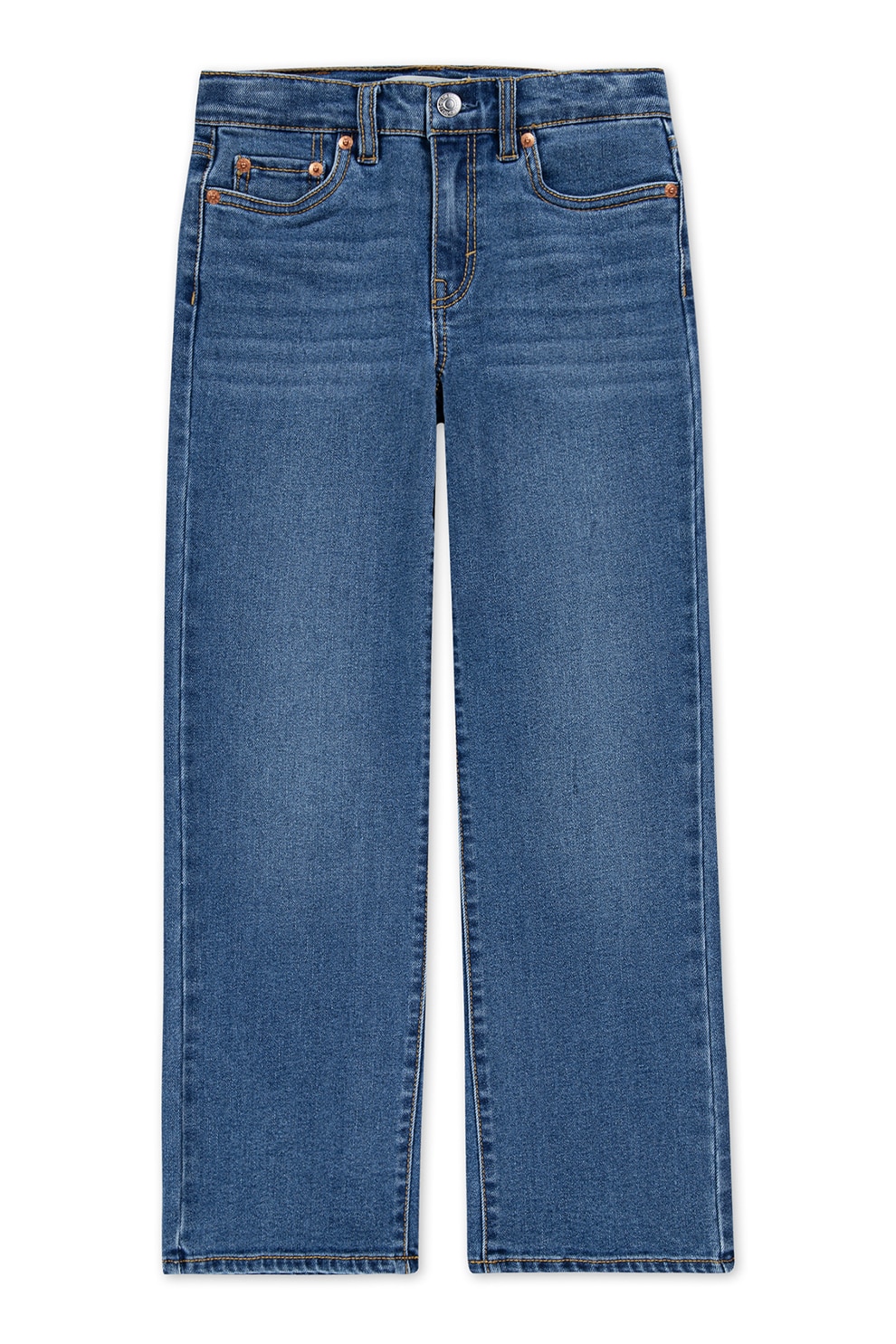 Levi's, Blugi din amestec de bumbac cu croiala ampla, Albastru melange, 152 CM