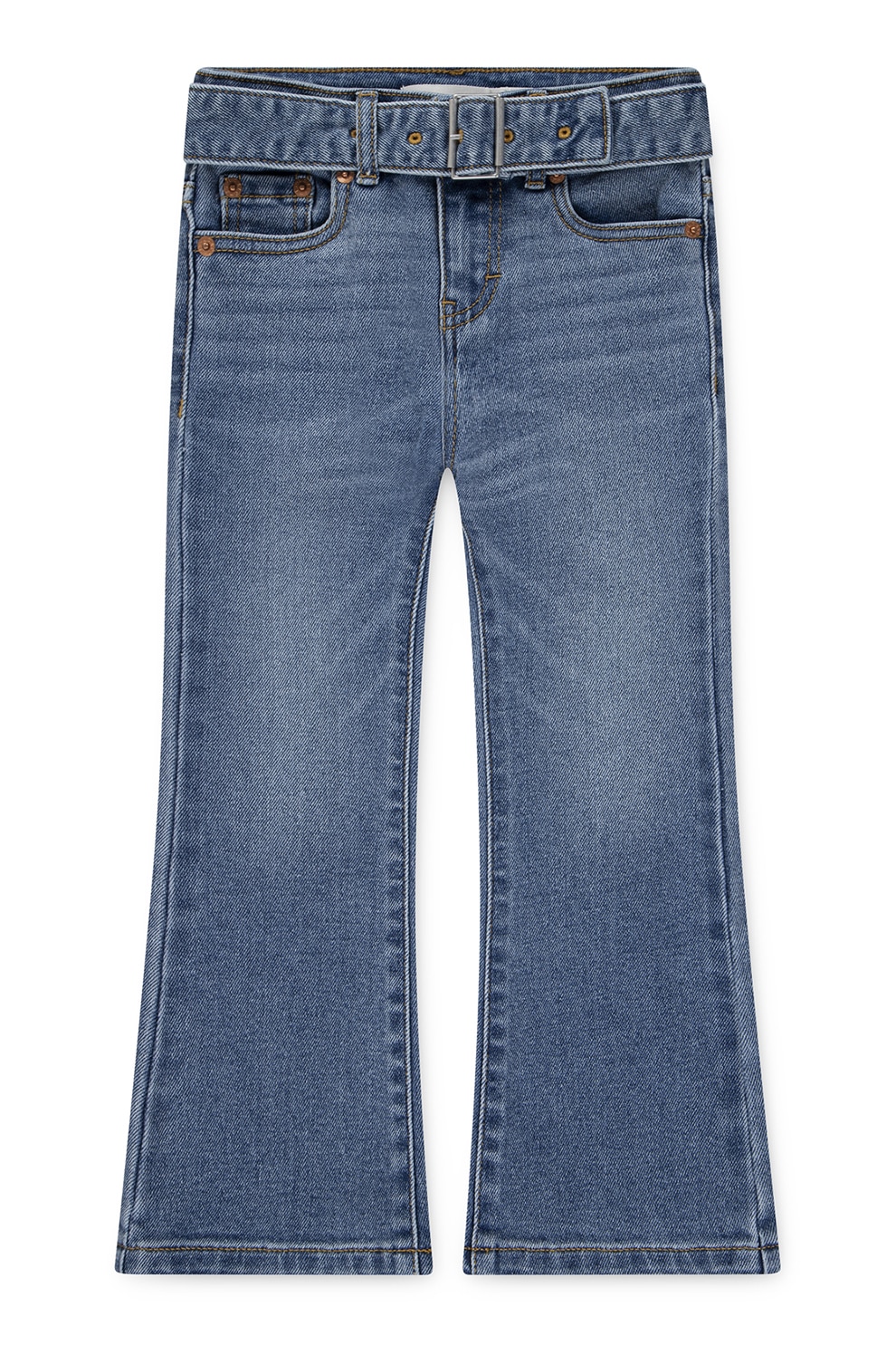 Levi's, Blugi evazati cu aspect decolorat, Albastru melange, 164 CM