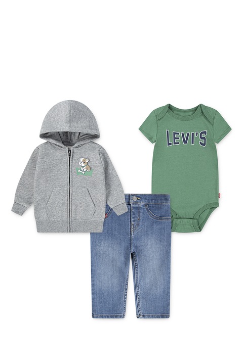 Levi's, Худи, дънки и боди - 3 части, Сив меланж/Син