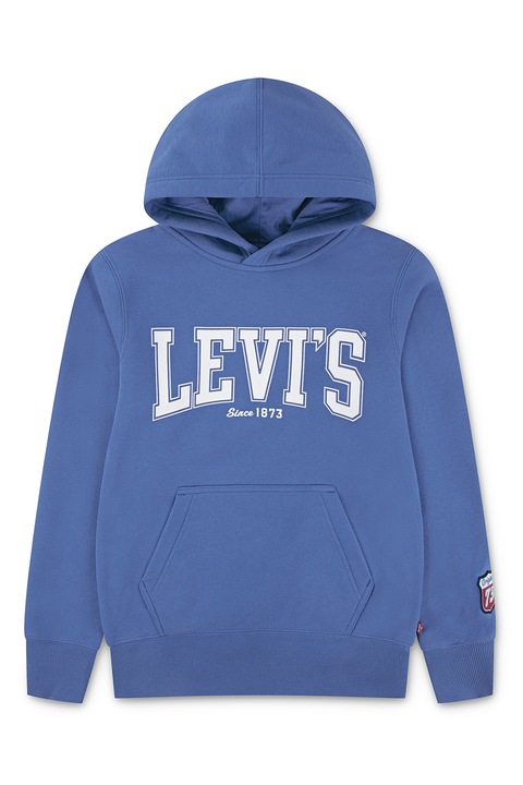 Levi's, Худи с памук с надпис, Прашно синьо