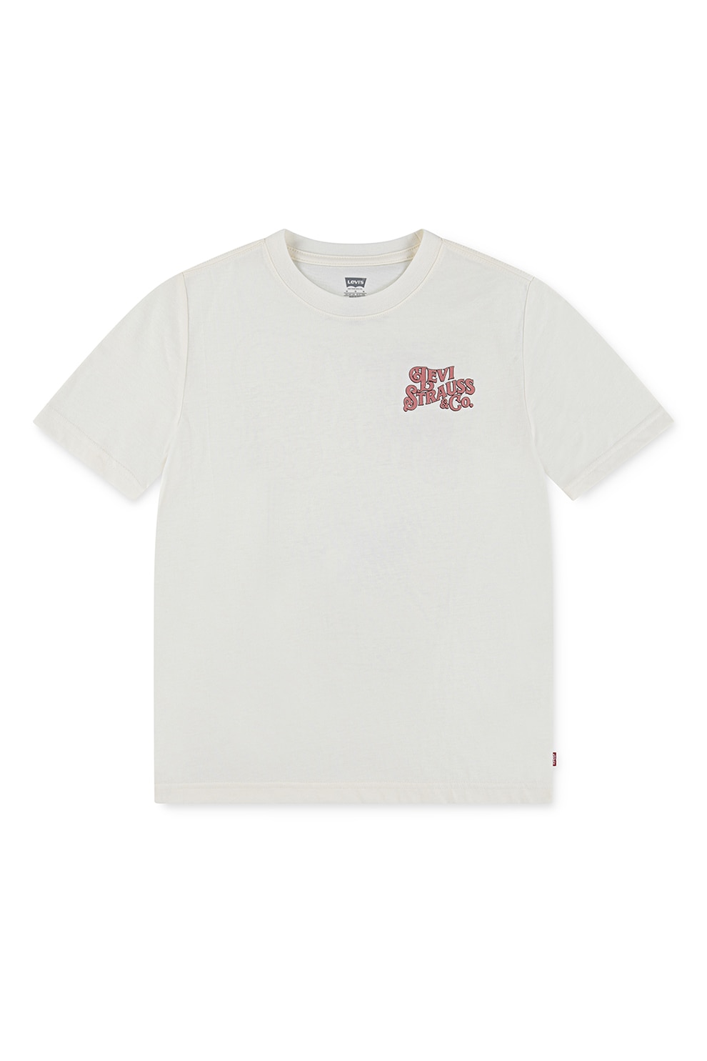 Levi's, Tricou din amestec de bumbac cu imprimeu grafic pe partea din spate, Alb fildes, Corai, 164 CM