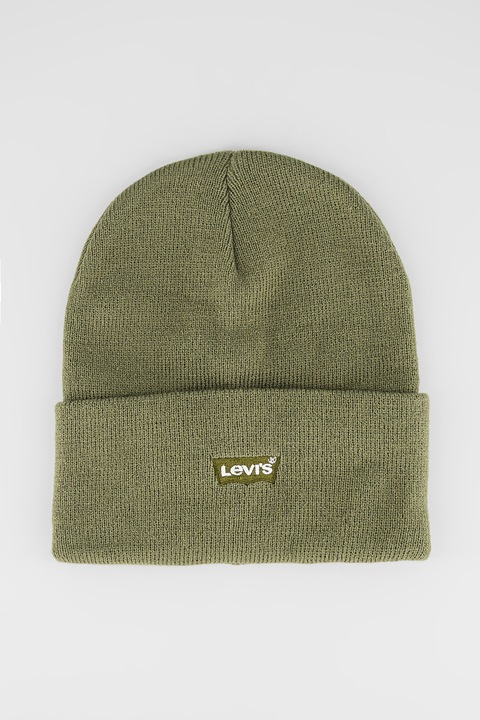 Levi's, Шапка Tonal с бродирано лого, 21 cm, Зелени аспержи