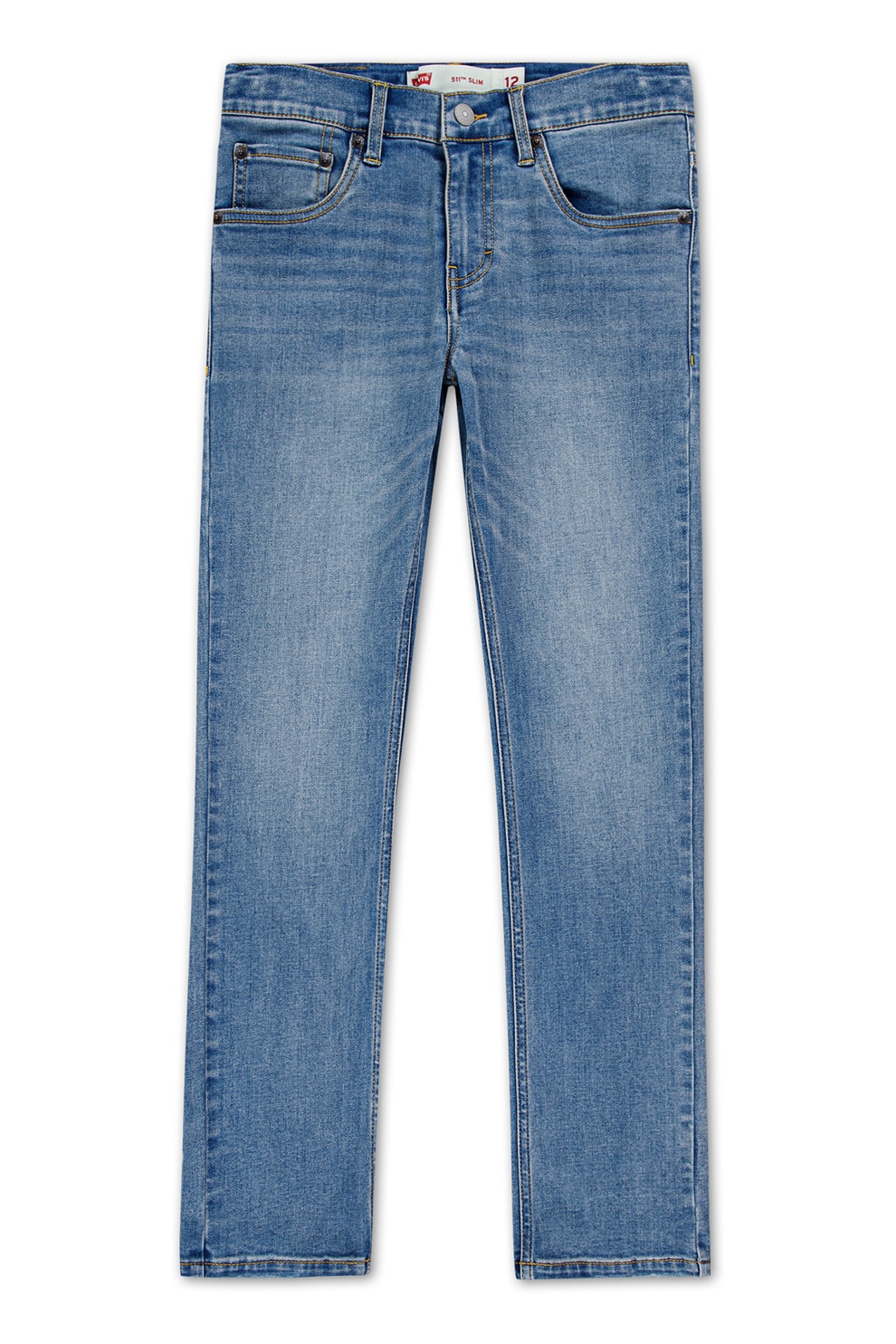 Levi's, Blugi slim fit cu aspect decolorat 511, Albastru deschis, 152 CM