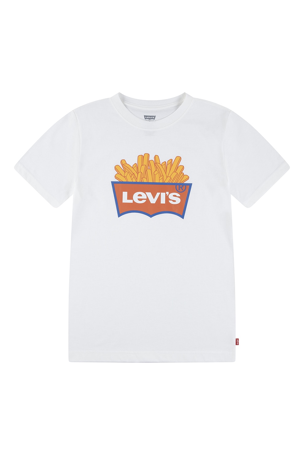 Levi's, Tricou din bumbac cu imprimeu grafic si logo, Alb optic, 176 CM