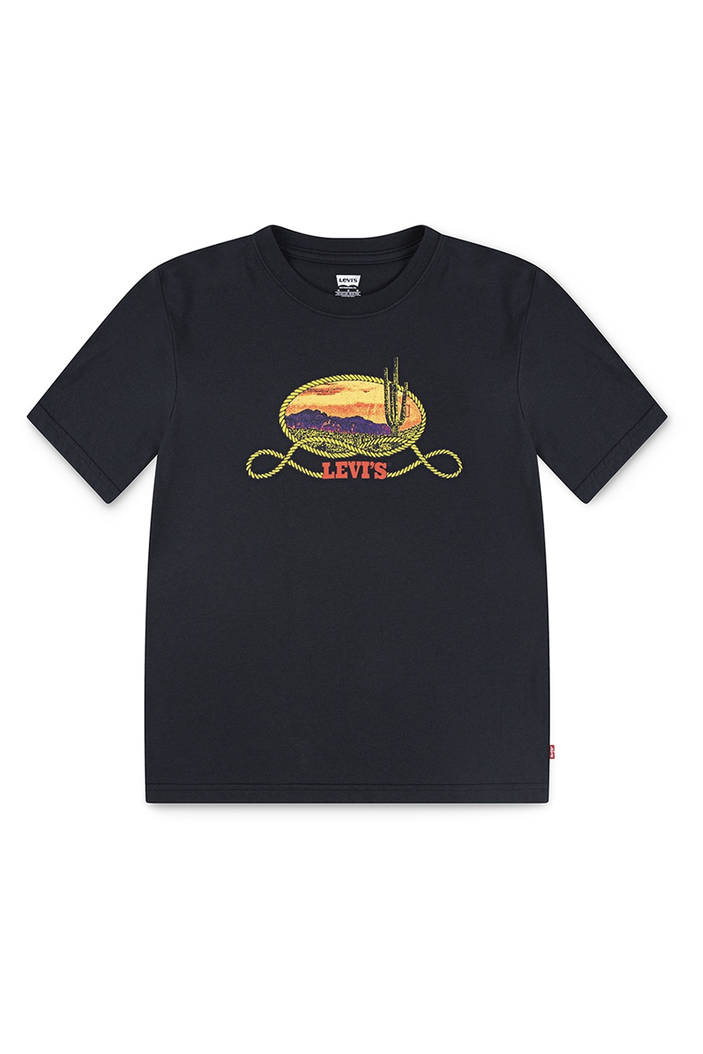 Levi's, Tricou din amestec de bumbac cu logo, Negru stins, 152 CM