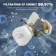 Set Ochelari si Masca de Protectie Respirator, Suness, Reutilizabila, 2 Filtre de Carbon Activ, Protectie Impotriva Vaporilor, Vopselei sau Prafului, 10 x Filtru bumbac, Pentru Vopsit, Polizat, Lucrari cu Chimicale, Sudura