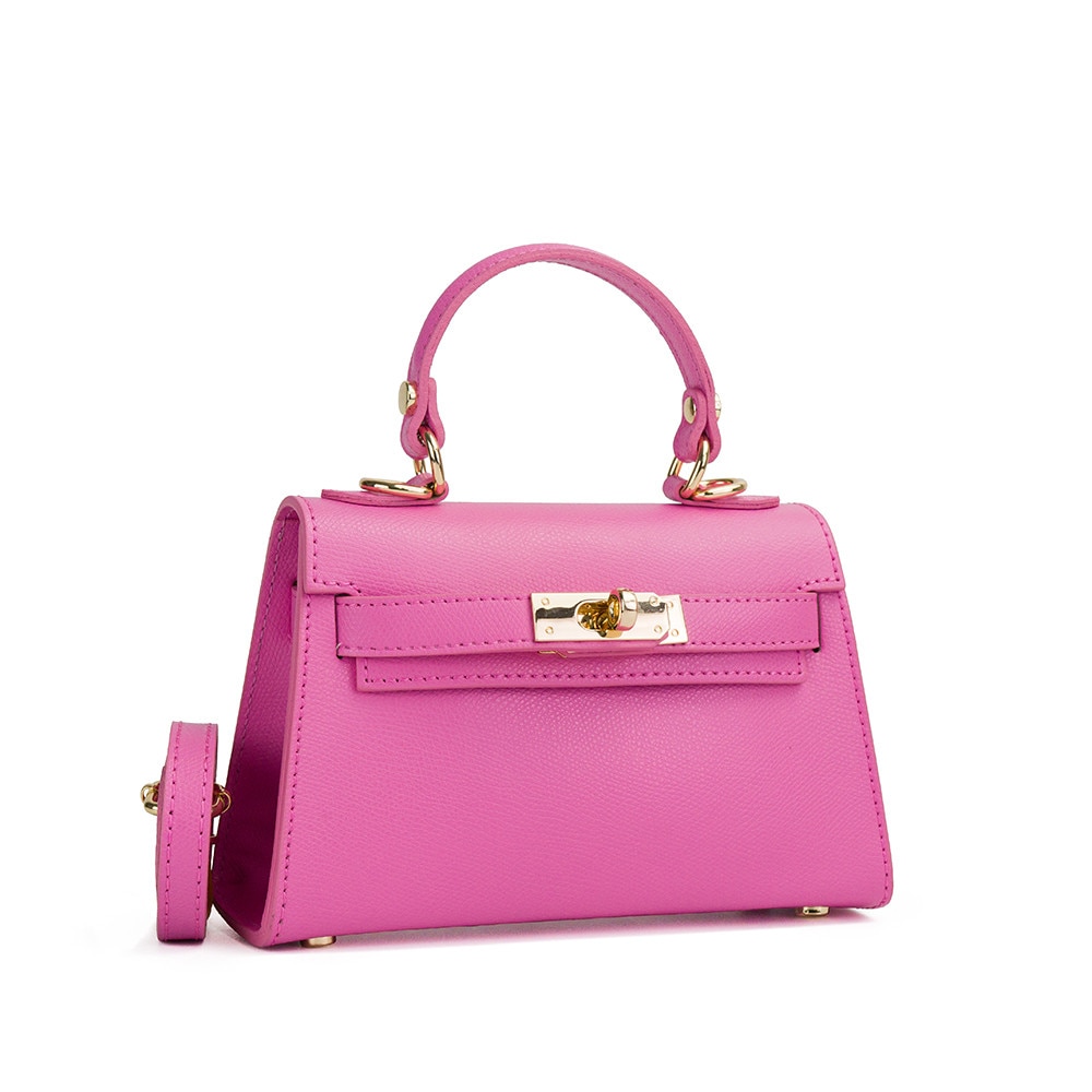 Poseta Piele Thea Baby - Roz Bombon, Geanta Casual din Piele Naturala ...