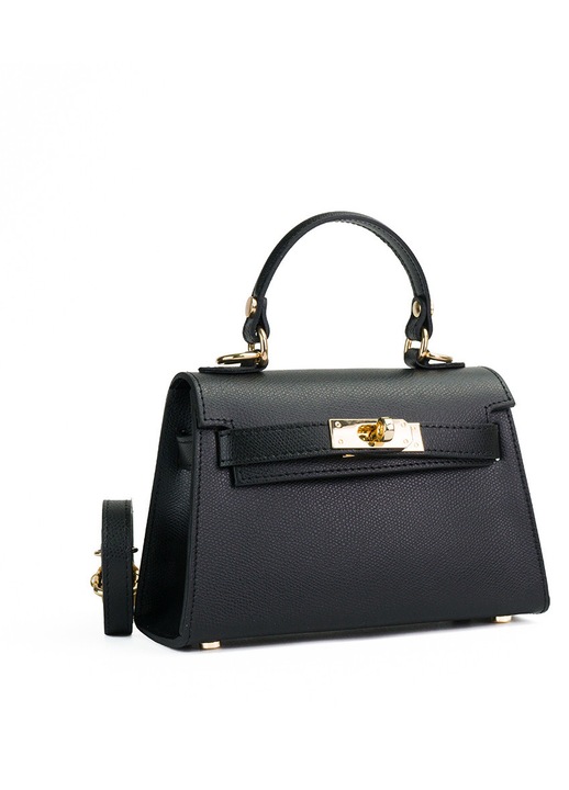 Poseta Piele Thea Baby - Negru, Geanta Casual din Piele Naturala, Geanta, Genti