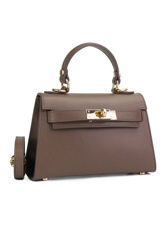 Poseta Piele Thea Baby - Taupe, Geanta Casual din Piele Naturala, Geanta, Genti