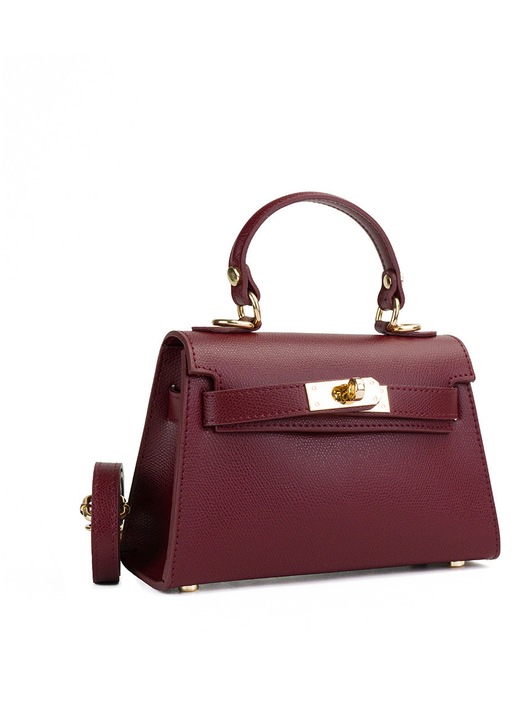 Poseta Piele Thea Baby - Bordo, Geanta Casual din Piele Naturala, Geanta, Genti