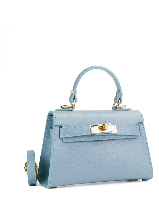 Poseta Piele Thea Baby - Bleu, Geanta Casual din Piele Naturala, Geanta, Genti