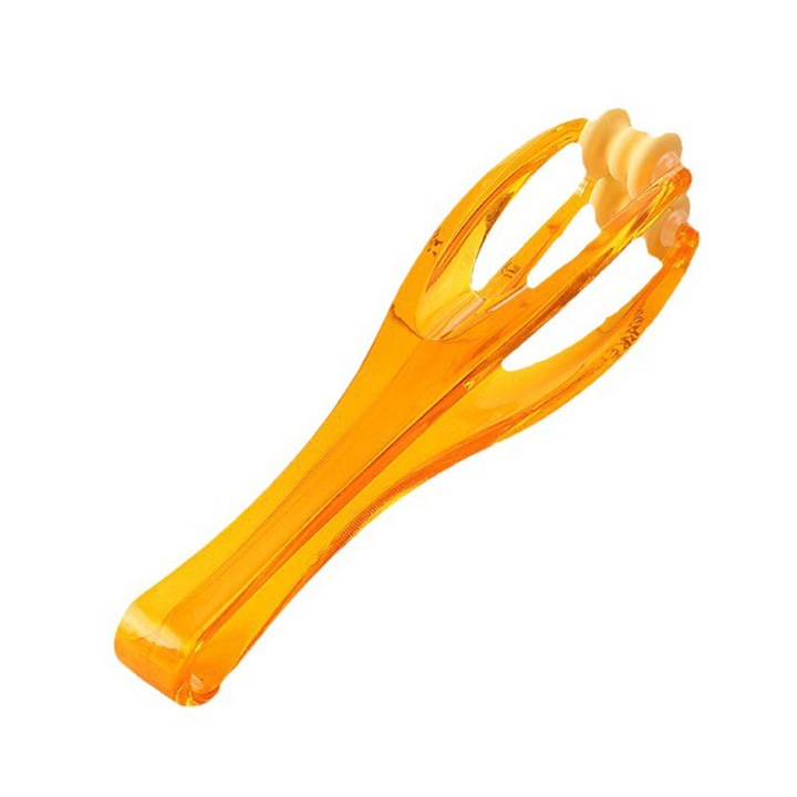 Aparat de masaj pentru degete, 15cm, portocaliu, role duale