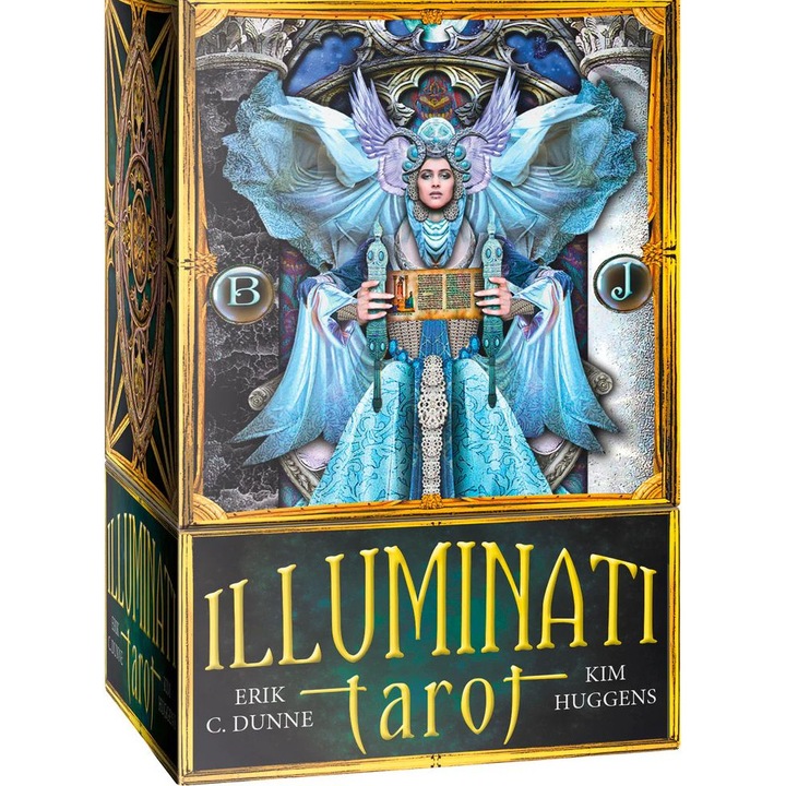 Tarot Illuminati, Lo Scarabeo, 78 carti cu margini aurii, 70x120mm, editie Premium, instructiuni in mai multe limbi