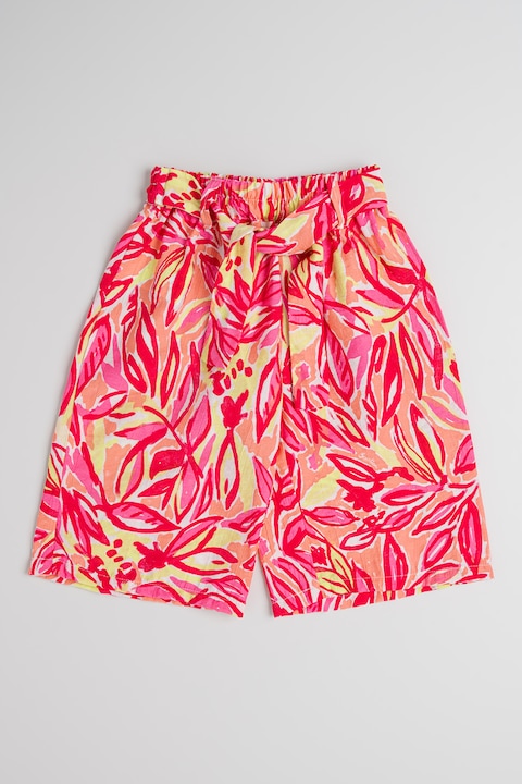 United Colors of Benetton, Mintás nadrág megkötővel a derékrészén, Narancssárga/Rózsaszín/Pisztáciazöld