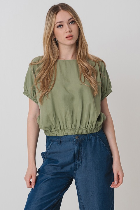 United Colors of Benetton, Bluza uni cu decupaj pe spate, Verde feriga