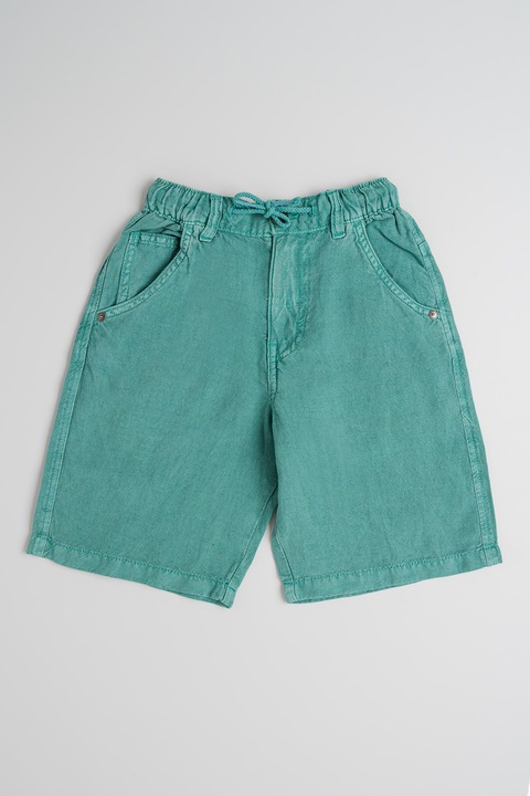 United Colors of Benetton, Bermude din lyocell si in, Verde aquamarin