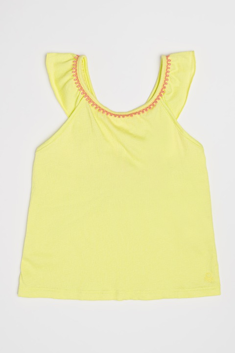 United Colors of Benetton, Top hímzett fodrokkal, Lazacszín/Pisztáciazöld