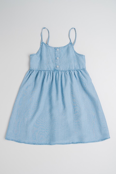 United Colors of Benetton, Rochie babydoll din chambray, Albastru pastel