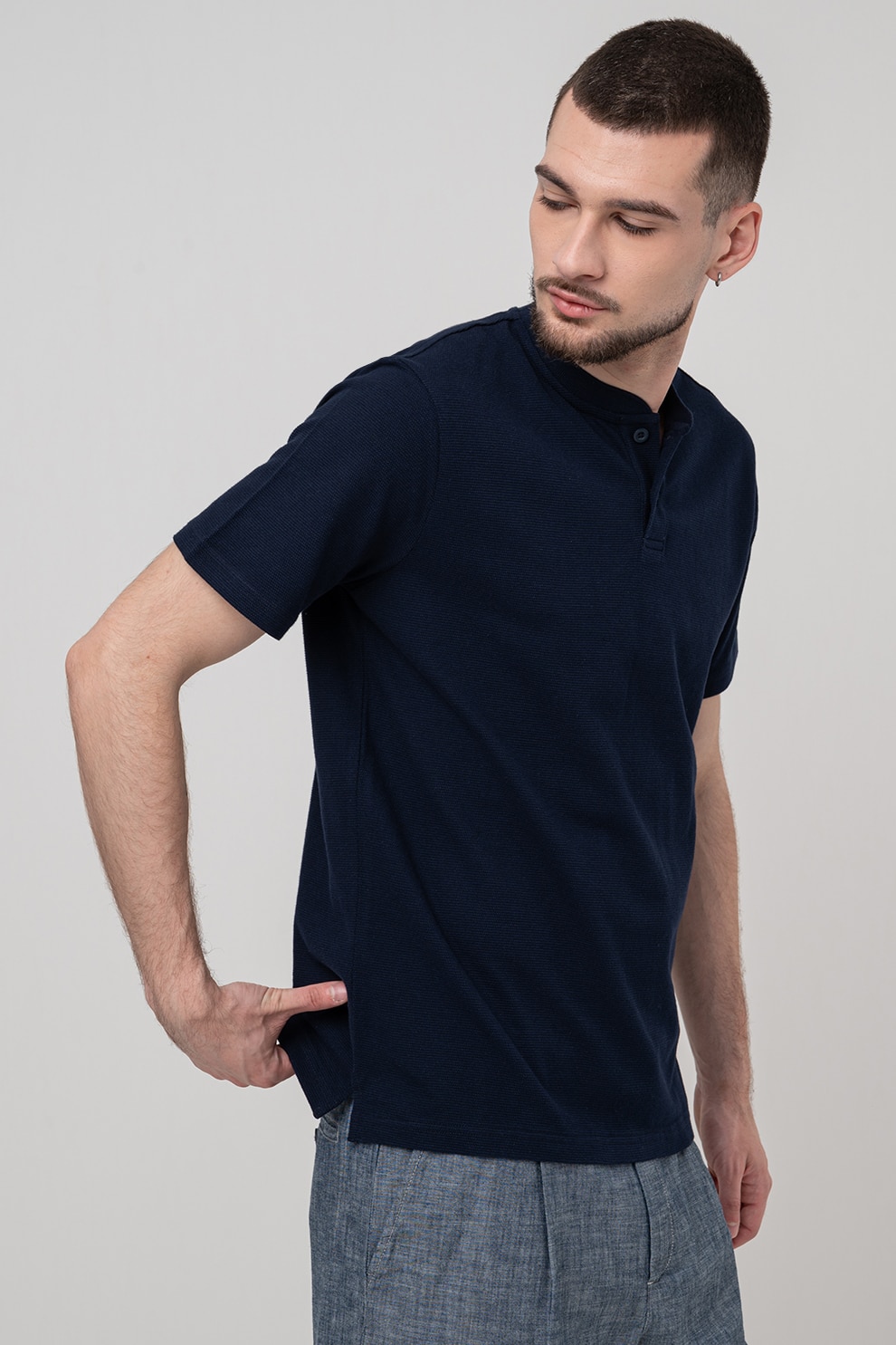 United Colors of Benetton, Tricou regular-fit din bumbac, Bleumarin, S