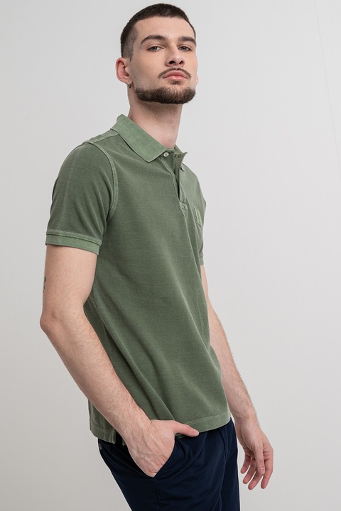 United Colors of Benetton, Tricou polo cu logo, Verde feriga