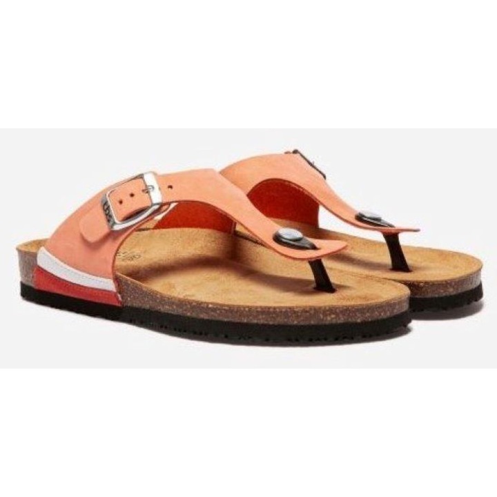 Дамски джапанки TBS Felicia, прасковен цвят, текстилен материал, 40 EU