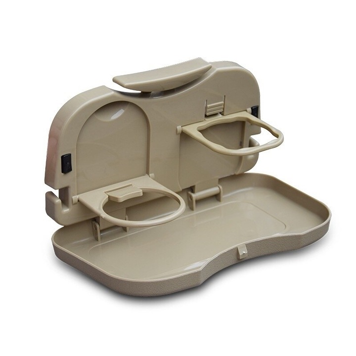 Autós pohártartó, összecsukható, műanyag, 25x16x1.8cm, bézs színű