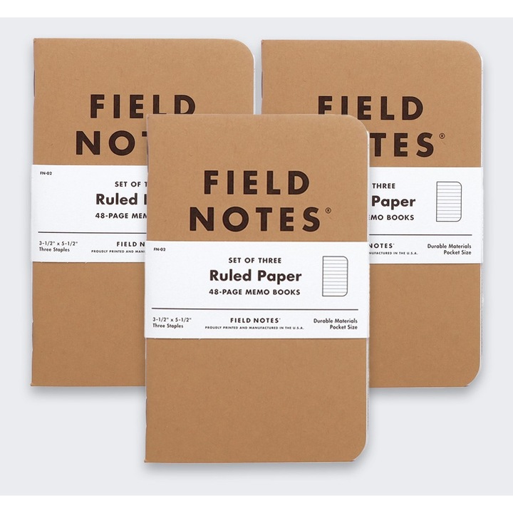 Caiete Field Notes Original Kraft, set 3 bucati