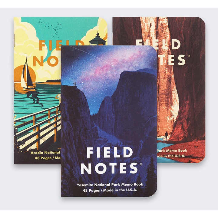 3 darabos Field Notes jegyzetfüzet készlet, 48 oldal, 9x14cm