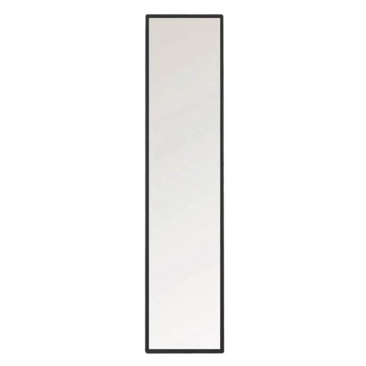 Черно огледало за под, дървена стойка 160x40 см