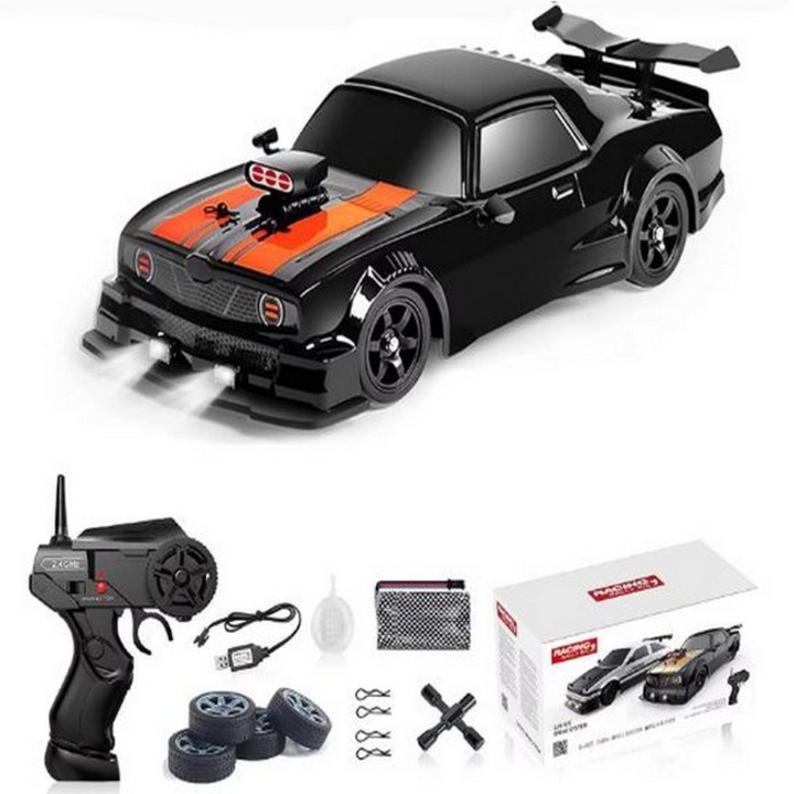 Masina de curse SkyTechs® 20km/h unitate de pulverizare lumini led scara 1:16 spray pulverizare drift car tractiune integrala cauciucuri interschimbabile viteza 20 km/h
