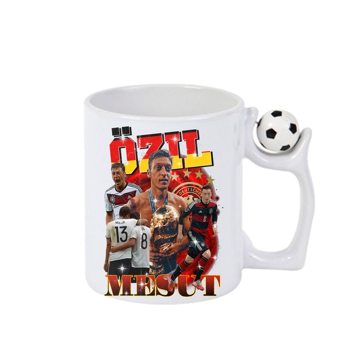 Cana Mesut Ozit PLay, ceramica, Cri-Flo, 330ml, Minge rotativa antistres, Maner si interior Alb-Negru