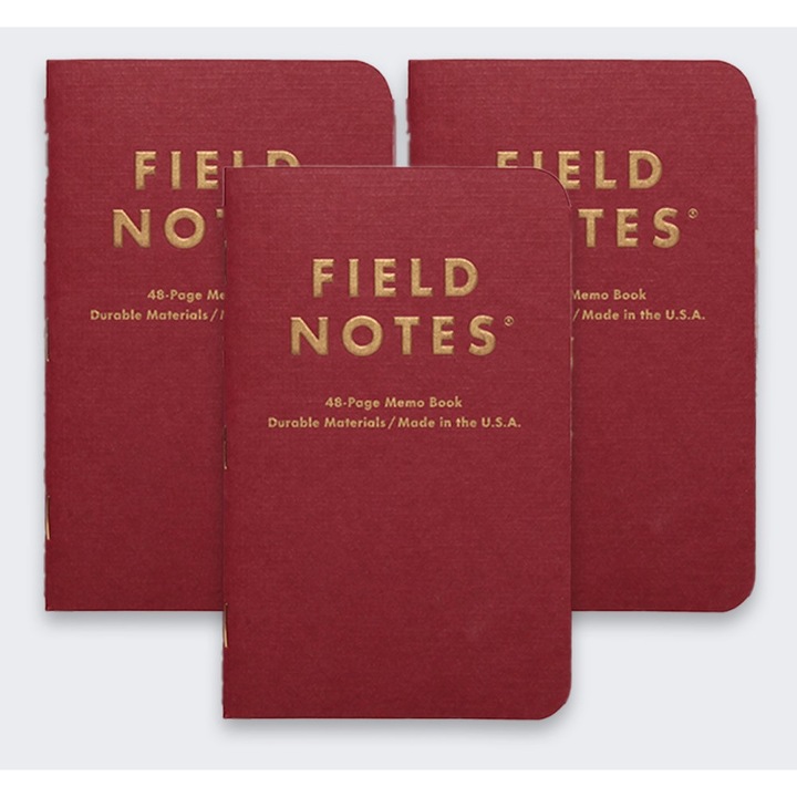 Set 3 agende Field Notes Vintage, 48 pagini, 89x140mm