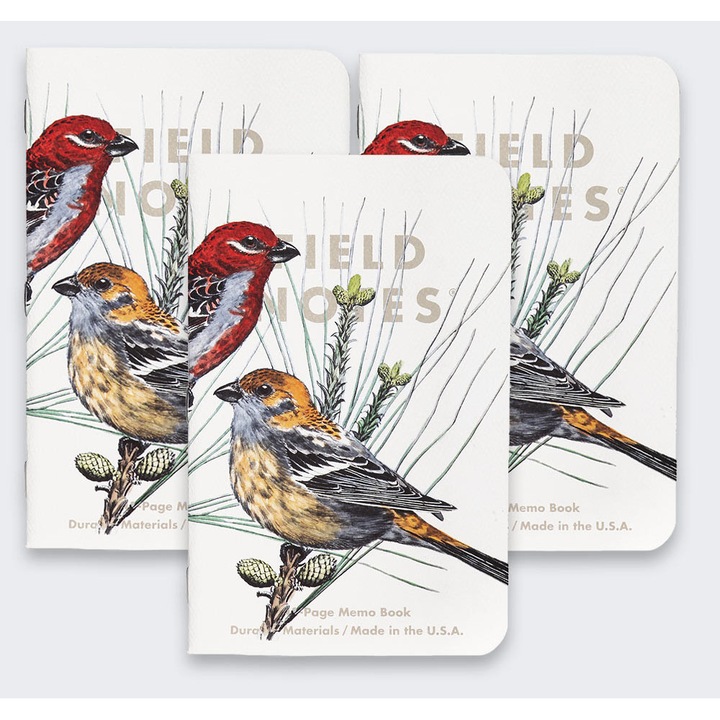 3 darabos Field Notes jegyzetfüzet készlet, Észak-Amerika madarai és fái, 48 oldal, 89x140 mm, fehér borító