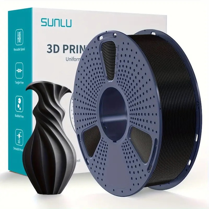 SunLu PETG филамент черен, 1.75 мм, 1 кг, за 3D принтер