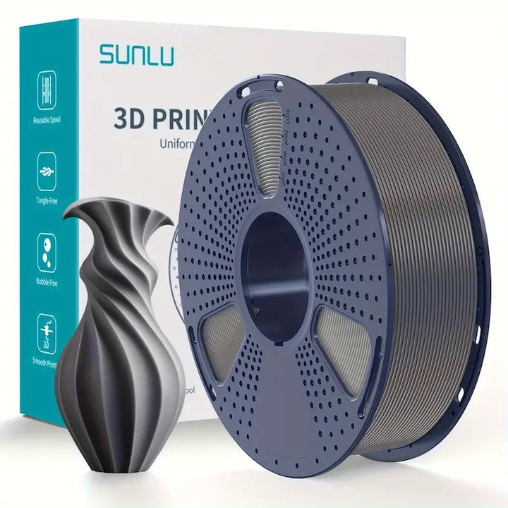 SunLu PETG филамент сив, 1.75 мм, 1 кг, за 3D принтер