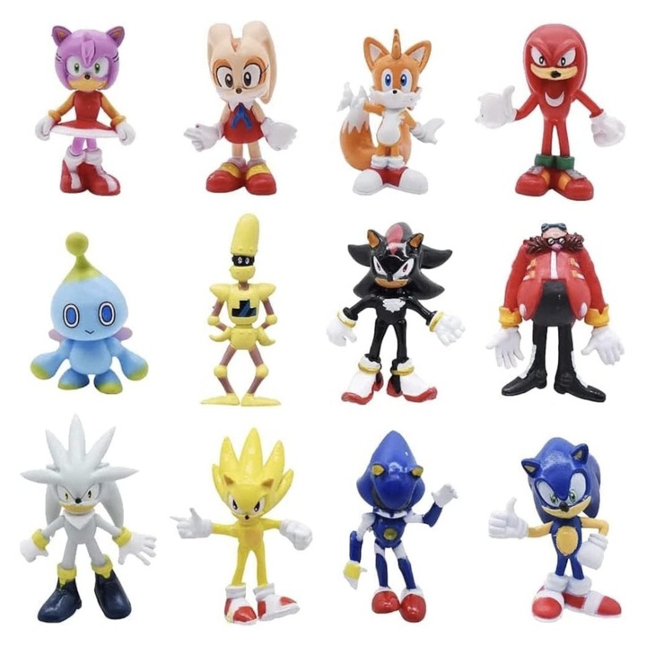 Set 12 Figurine Super Sonic, Mbong®, 4-5 cm